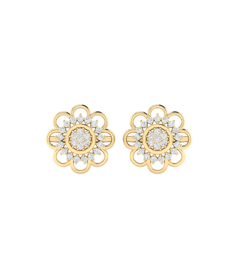 18K Gold Solar Grace Earrings with Diamonds