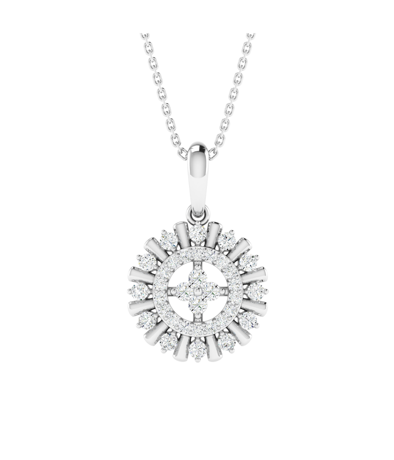 18K Gold Starlit Diamond Pendant with Chain