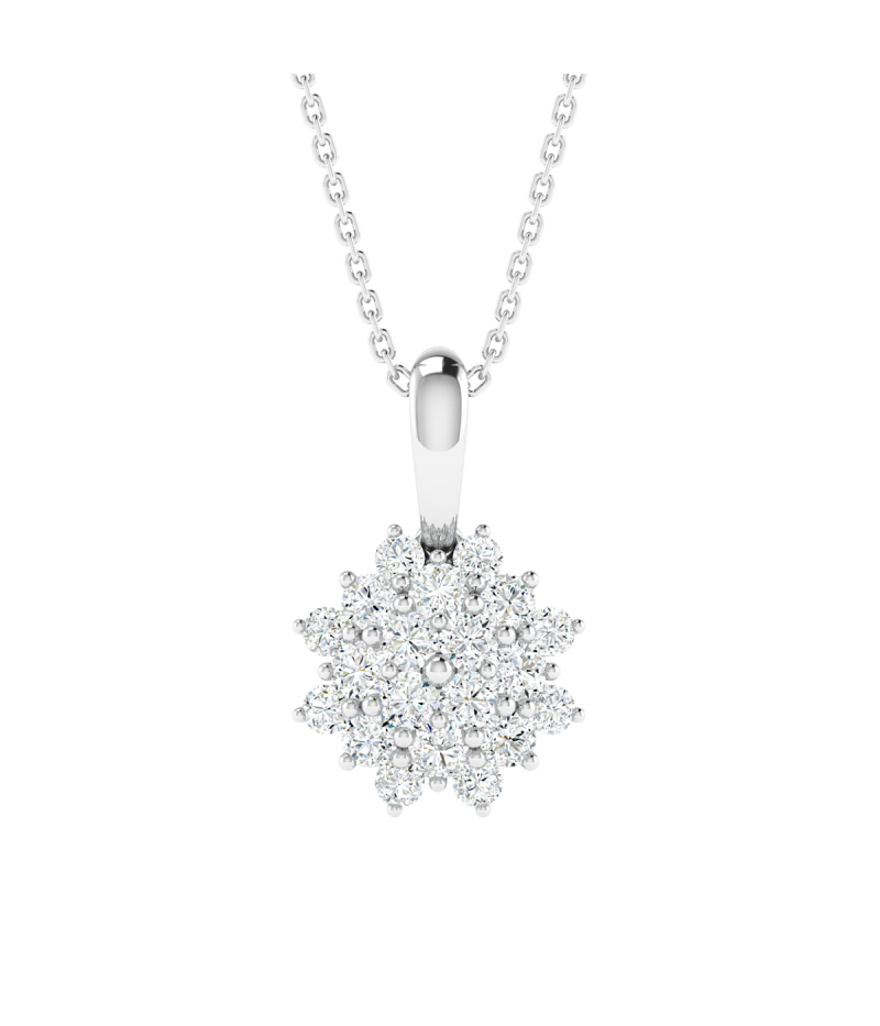 18K Gold Meadow Shine Diamond Pendant with Chain