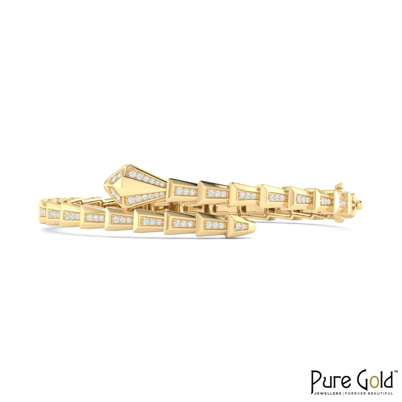 18K Gold Imperial Serpent Bracelet with Diamonds