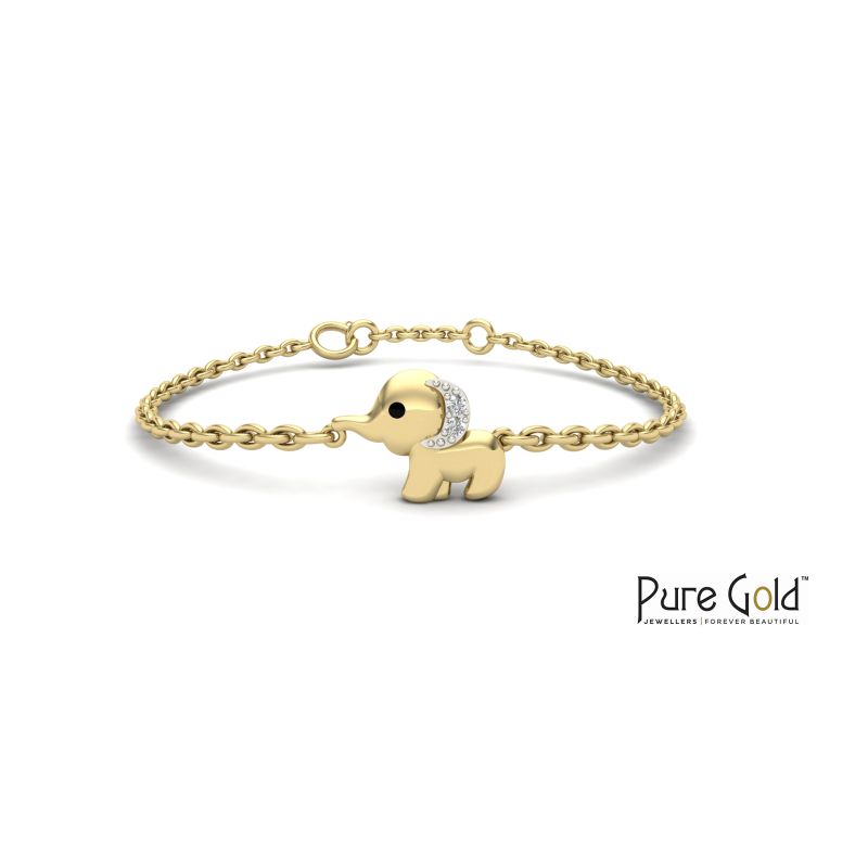 Bezzora Diamond Baby Elephant Bracelet (18k and 0.02CTS)