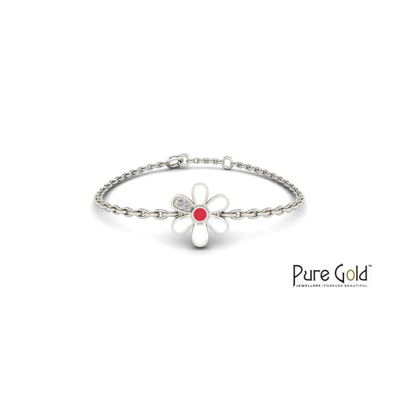 Bezzora Sparkle Daisy Bracelet (18k and 0.02CTS)