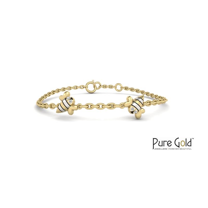  Bezzora's Bee-utiful Sparkler Bracelet (18k and 0.02CTS)