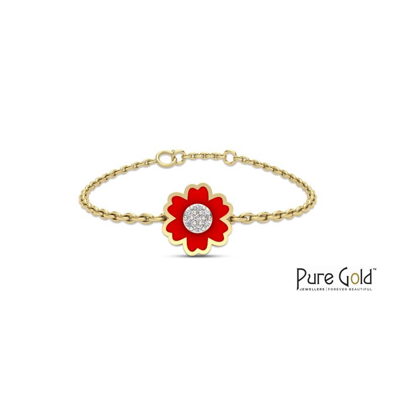 Bezzora Blooming Flower Bracelet (18k and 0.02CTS)