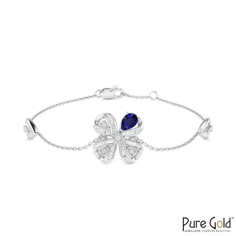 18K Gold Royal Clover Bracelet with Diamonds