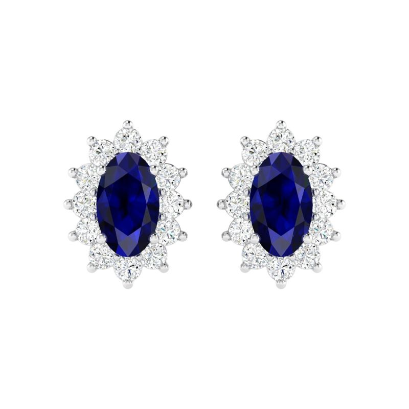 18K Gold Sapphire Reign Earrings with Diamonds