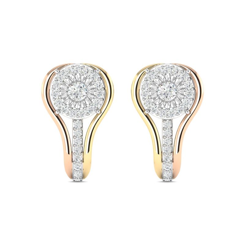 18k Gold Dual Dusk Earrings with Diamonds