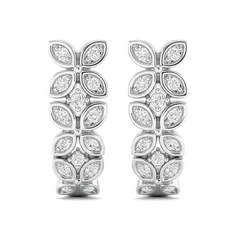 18k Gold Dancing Petals Earrings with Diamonds