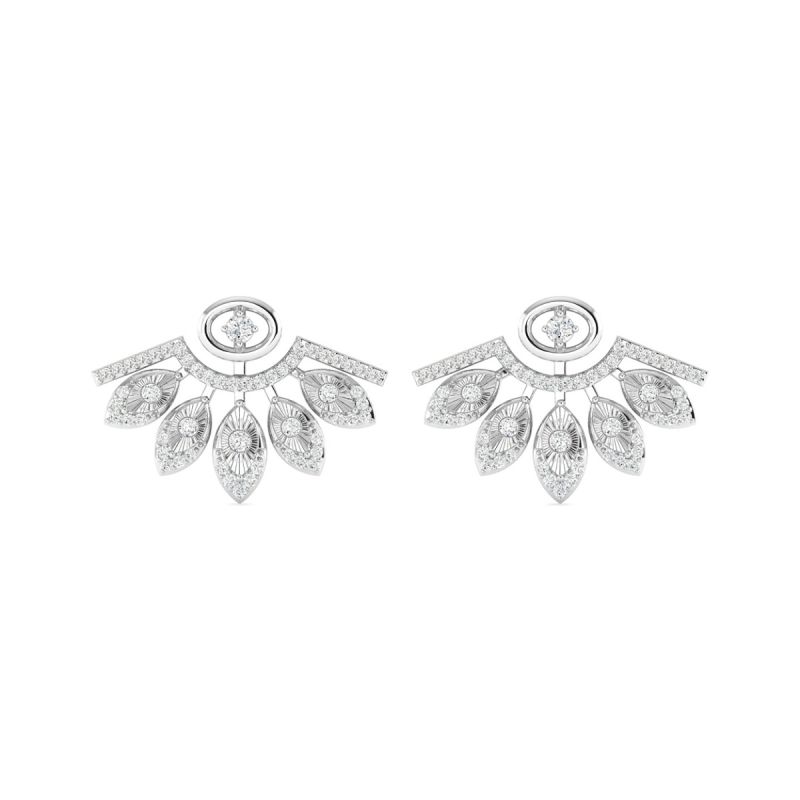 18k Gold Floral Dew Earrings with Diamonds