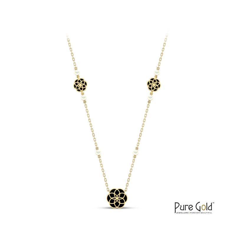 18 Karat Gold Luciana Black Onyx Pendant