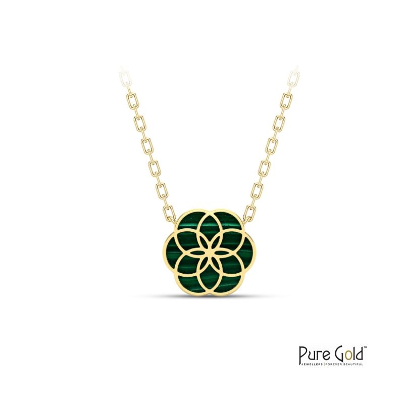 18 Karat Gold Luciana Malachite Pendant