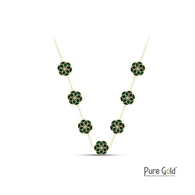 18 Karat Gold Luciana Malachite Necklace