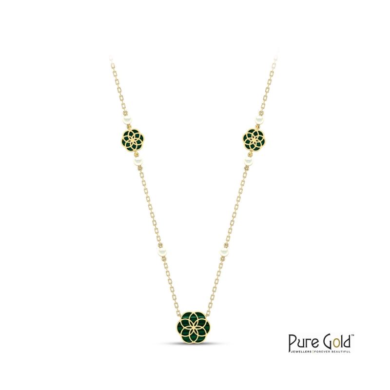 18 Karat Gold Luciana Malachite Pendant
