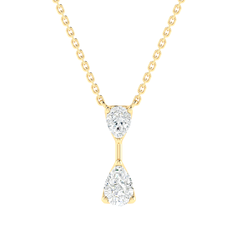 18K Gold Twilight Beam Necklace with Lab-Grown Diamonds