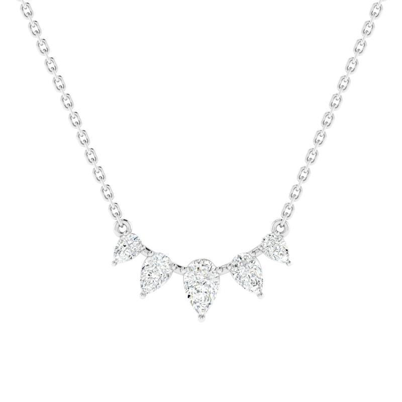 18K Gold Velvet Arc Necklace with Lab-Grown Diamonds