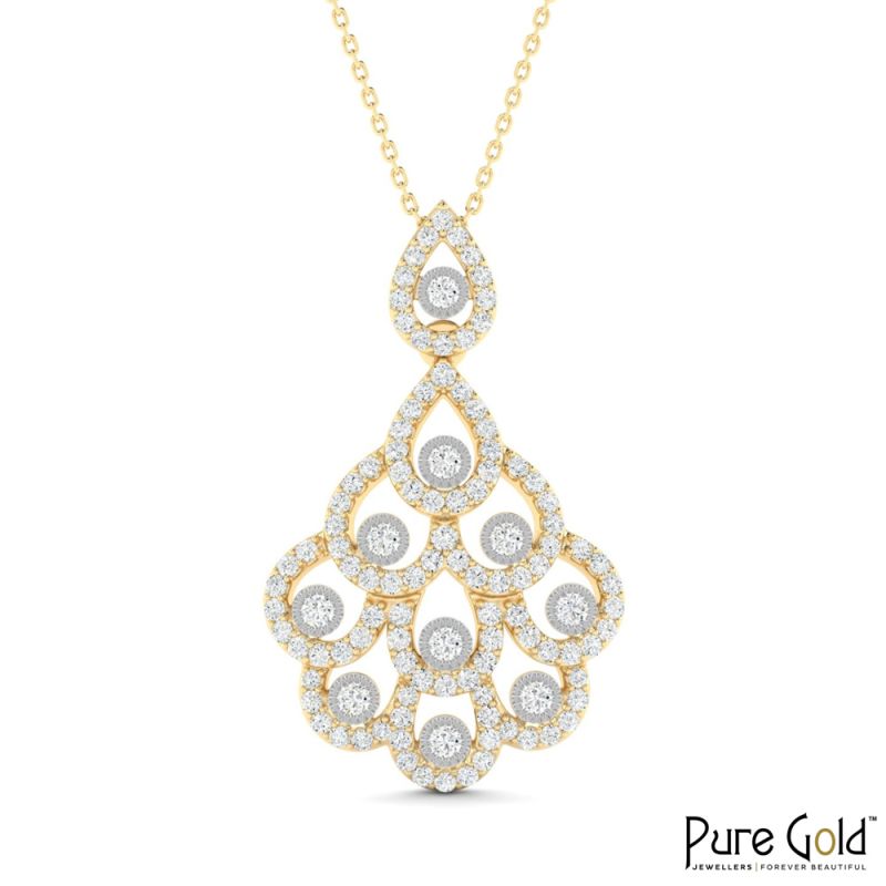 18 Karat Gold Imperial Charm Diamond Pendant with Chain