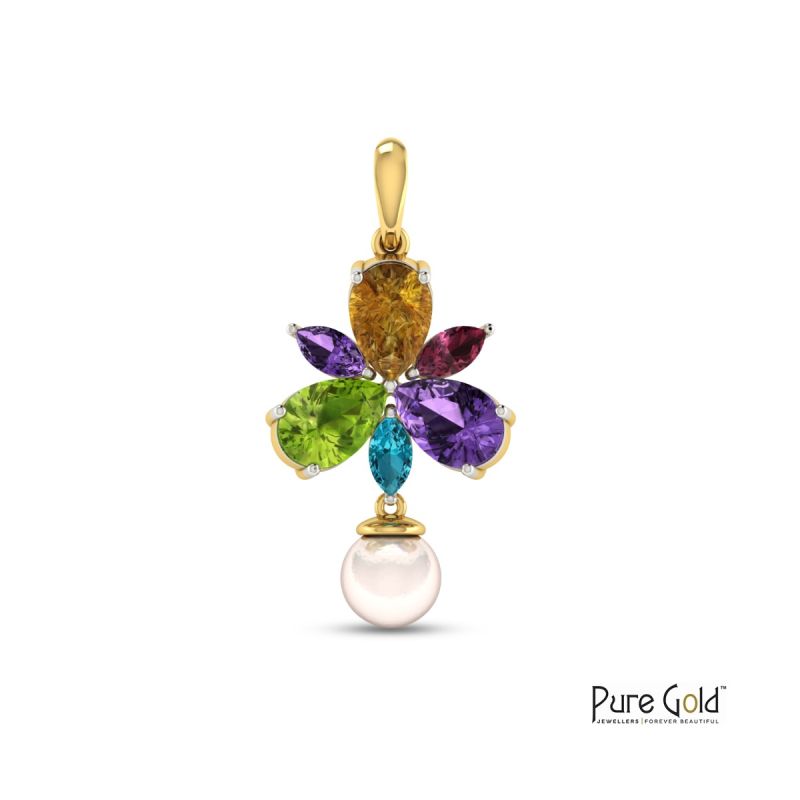 Treasure of Dubai Pendant (18k, multi-colored stones)