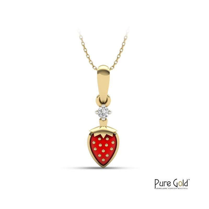 Bezzora Sunny Strawberry Pendant (18k and 0.02CTS)