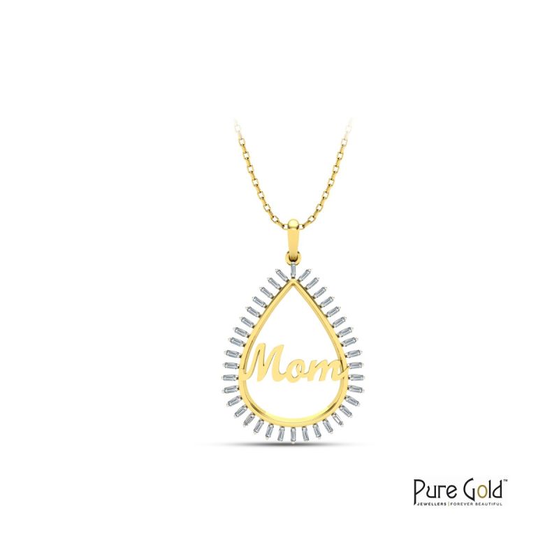 18 Karat Gold Mom's Blooming Love Pendant - PNPNG34000