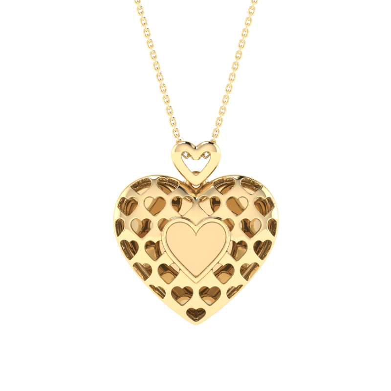 18K Gold Elysian Hearts Pendant with chain