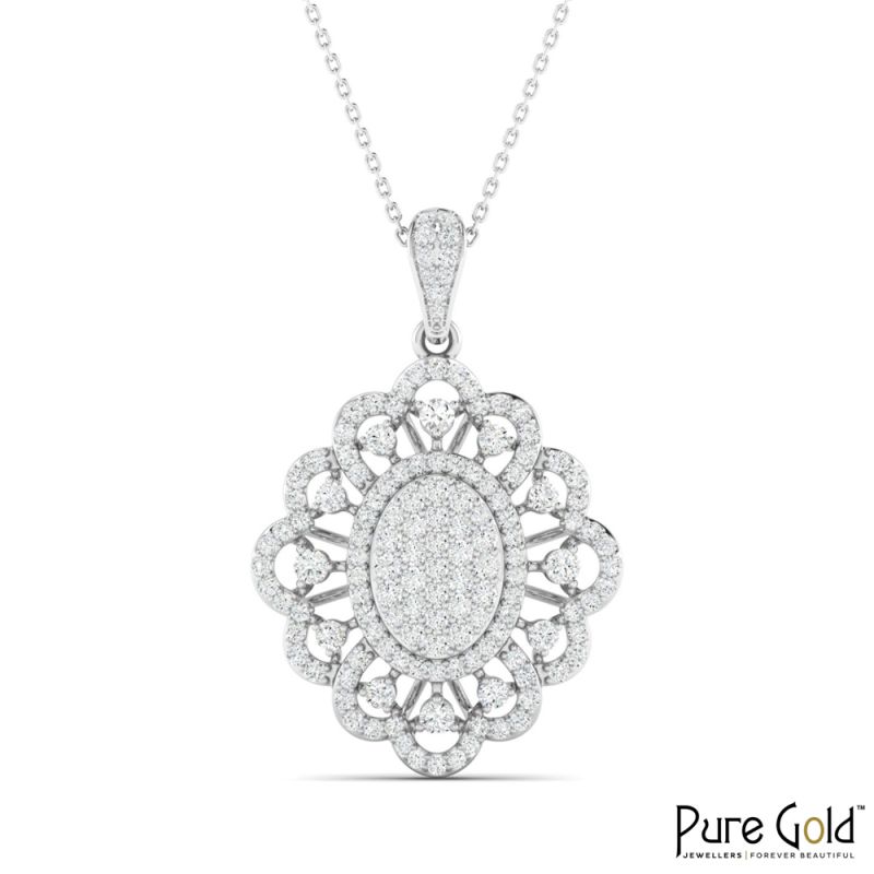 18 Karat Gold Imperial Grace Diamond Pendant with Chain