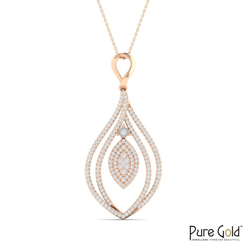 18 Karat Gold Enchanted Dewdrop Diamond Pendant with Chain