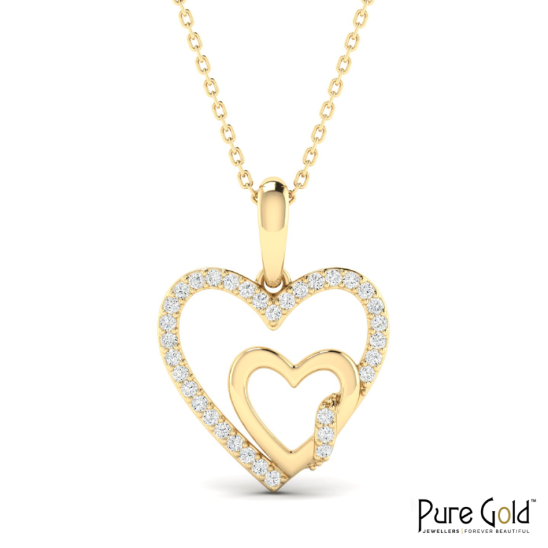  18K Gold Dual Passion Necklace with Diamonds