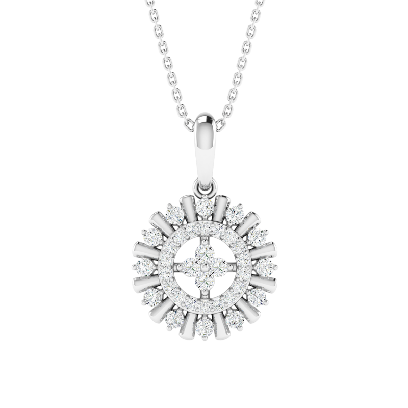 18K Gold Starlit Diamond Pendant with Chain