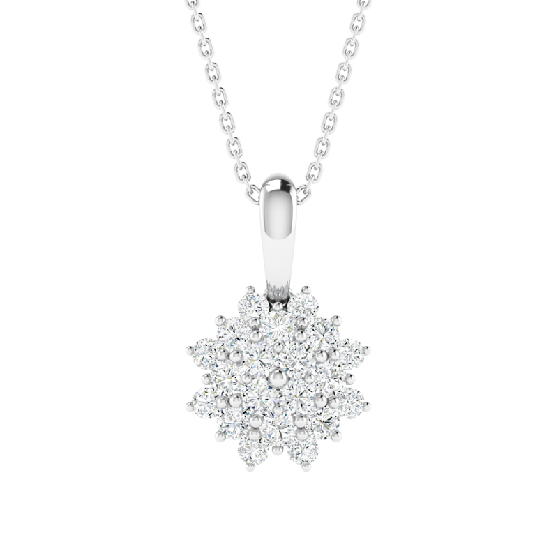 18K Gold Meadow Shine Diamond Pendant with Chain