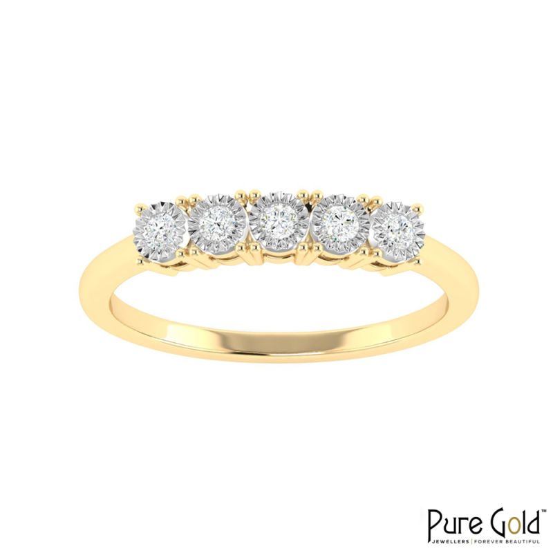 18 Karat Gold Moonlit Harmony Ring with Diamonds