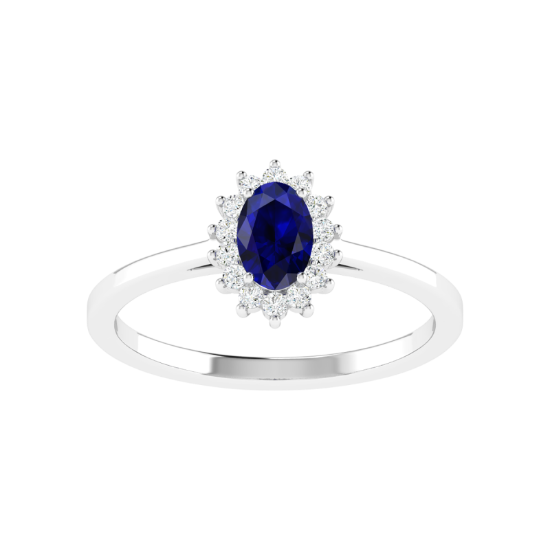 18K Gold Sapphire Reign Ring with Diamonds