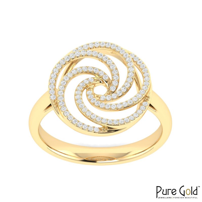 18 Karat Gold Phoenix Ember Ring with Diamonds