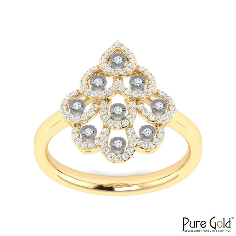18 Karat Gold Imperial Charm Ring with Diamonds