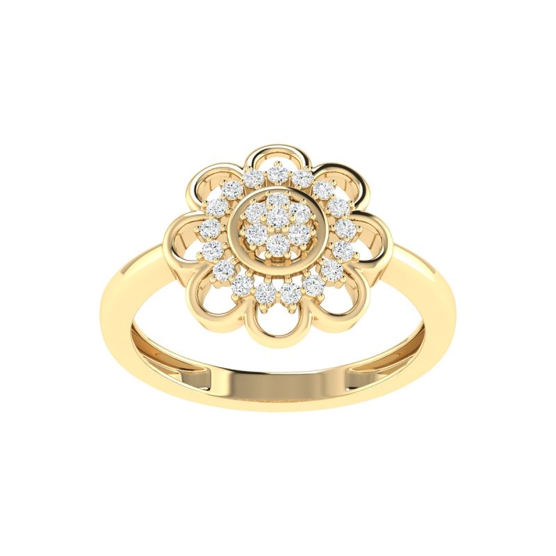 18K Gold Solar Grace Ring with Diamonds