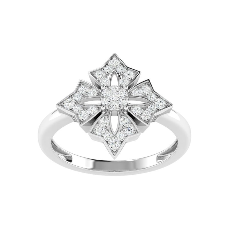 18K Gold Regal Petal Ring with Diamonds