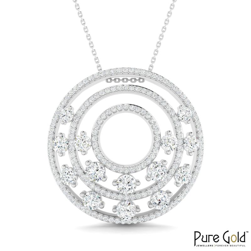 18 Karat Gold Infinity Spectrum Diamond Pendant with Chain