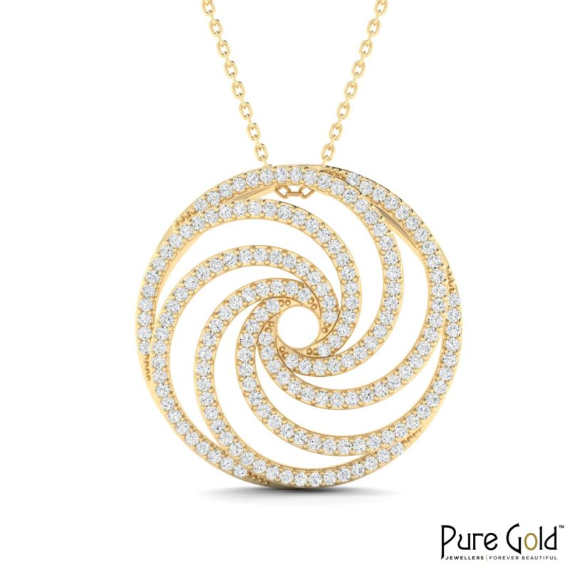 18 Karat Gold Phoenix Ember Diamond Pendant with Chain