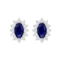 18K Gold Sapphire Reign Earrings with Diamonds