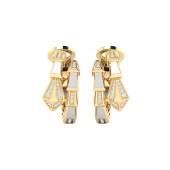 18K Gold Mystic Serpent Earrings with Pearls & Diamonds