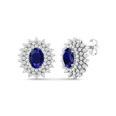 18k Gold Azure Star Earrings with Diamonds
