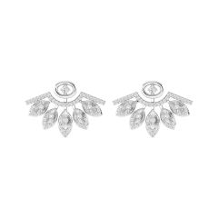 18k Gold Floral Dew Earrings with Diamonds