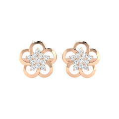 18K Gold Daisy Glow Earrings with Diamonds