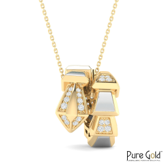 18K Gold Mystic Serpent Pendant with Pearls & Diamonds