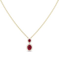 18k Gold Twin Rose Necklace with Diamonds