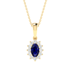 18K Gold Sapphire Reign Pendant with Diamonds