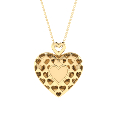 18K Gold Elysian Hearts Pendant with chain