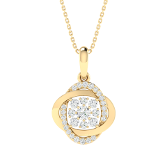 18K Gold Golden Dew Diamond Pendant with Chain