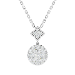 18K Gold Aurora Petal Diamond Pendant with Chain