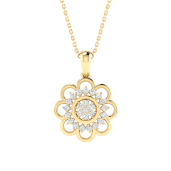 18K Gold Solar Grace Diamond Pendant with Chain