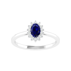 18K Gold Sapphire Reign Ring with Diamonds